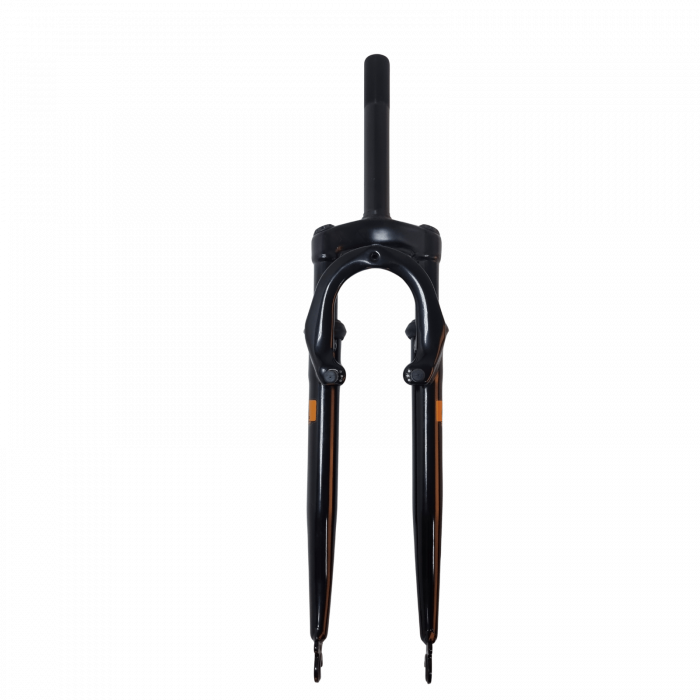 Suspension Fork YS-728 – Steel, 1 1/8" x 175 mm Threaded, with Pivots, Black, Prophete Logo [1]