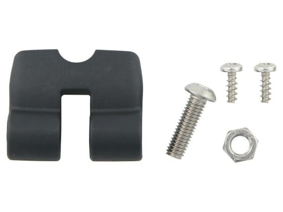 Supporto corto per faro SUNTOUR SUN-S, plastica nera, con viti [1]