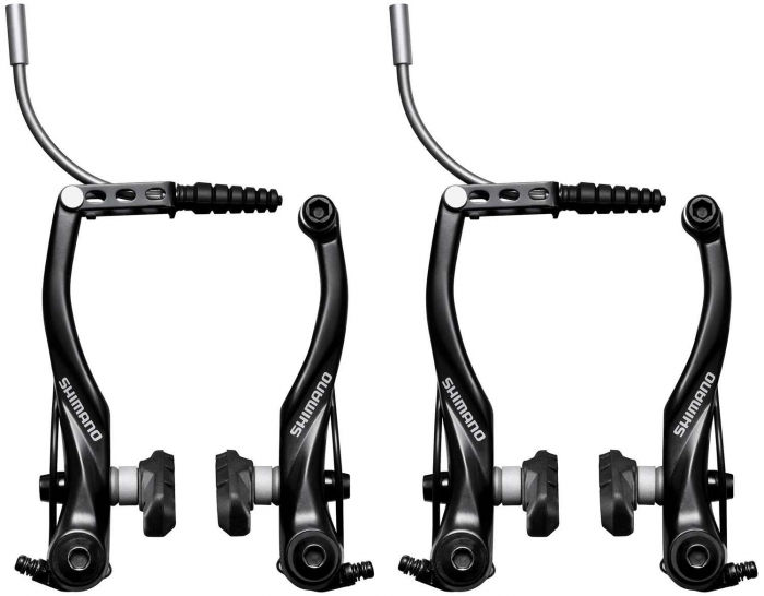 V-Brake Shimano, vorne + hinten, schwarz, dünner Außenabstandshalter, Bremsbelag (S65T), Befestigungsschrauben 16 mm, ABRT4000F(R)X43SL [1]