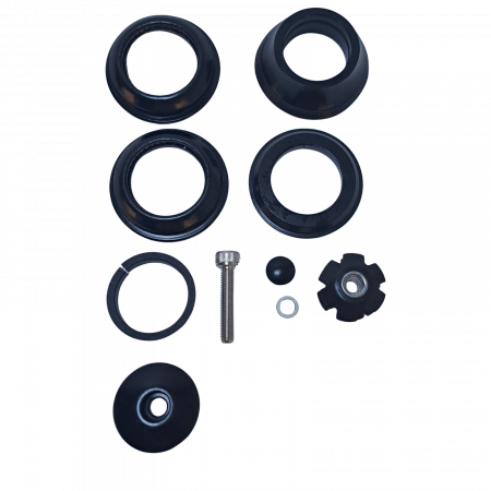 Coperture e componenti serie sterzo - Parte superiore serie sterzo 1 1/8", senza logo, corona 30 mm, coperchio superiore 15,4 mm