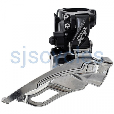 Schimbător față - Schimbător față KFDT8000HM3, SHIMANO XT-trek, prindere înaltă (high clamp), 3x10 viteze, dual-pull, pentru unghi CS 63–66°, culoare argintie, colier 31,8 mm
