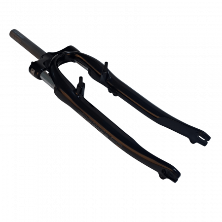 Parti di bicicletta - Forcella rigida YS728, nera, tubo sterzo 1 1/8” x 155 mm filettato, con attacchi freno, senza passaggio cavi, senza attacchi M5, con adesivo SUNTOUR, regolabile