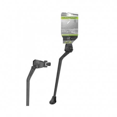 Cavalletti per bici - Cavalletto centrale nero in alluminio ELEGANCE 71 REAL, lunghezza 250 mm, con vite M10*25 mm, con piede per montaggio centrale, carico max 35 kg, materiale in alluminio, colore nero – URSUS.