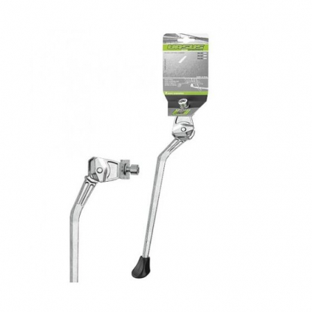 Cavalletti per bici - Cavalletto Elegance 71 in lega d’alluminio, argento, lunghezza 255 mm, con vite M1025 mm, con piedino, montaggio centrale, carico max 35 kg