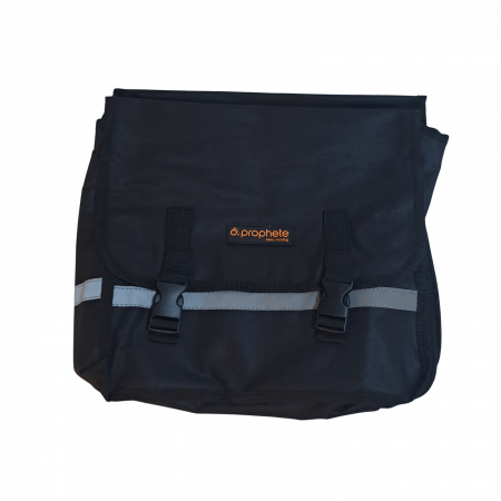 Accessori per bicicletta - Borsa da portapacchi con 2 scomparti, con logo Prophete, nera
