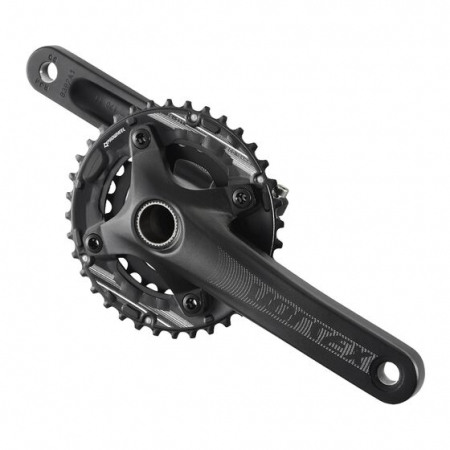 Parti di bicicletta - Guarnitura VORTEX-551-TT-B, 22/36 denti, braccio 175 mm, nero sabbiato, senza logo, con movimento centrale incluso (73 mm).