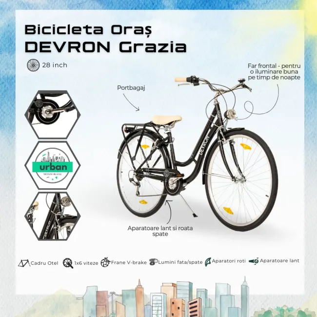 Stadtrad Devron Grazia - 28 Zoll, L, Schwarz [1]