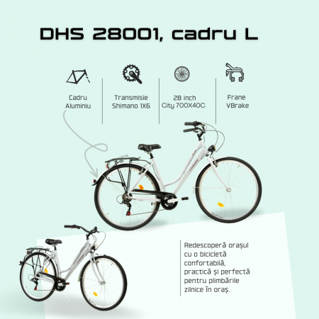 Citybike Dhs City 28001 - 28 Zoll, L, Argintiu [8]