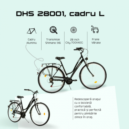 Citybike Dhs City 28001 - 28 Zoll, L, Schwarz [8]