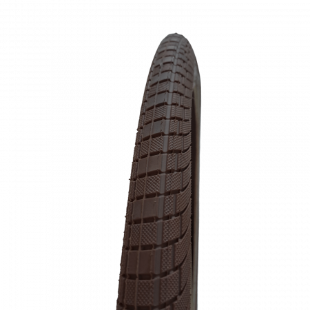 Bicycle Tires - City Tire 52-622 Brown (Code CF) + Dunlop Valve Tube 40 mm (Easy Pump), with Reflective Strip
