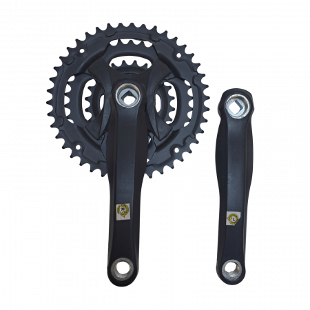 Fahrradteile - Kurbelgarnitur 42/34/24, Stahl, Schwarz, 170 mm Kurbelarm – AMAR