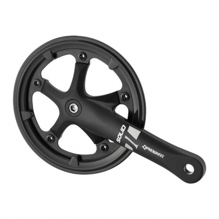 Cranksets - Crankset SOLID-242P-F 42T, 170 mm arm, with plastic chainguard, alloy, black, without logo