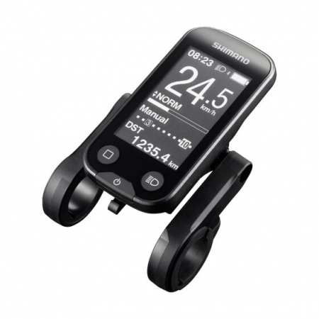Displays für E-Bikes - Shimano SC-E6100 Fahrradcomputer für E-Bikes, mit Schellenbefestigung, passend für Lenkerdurchmesser 25,4 mm und 31,8 mm, Bulk-Version – Code KSCE6100CB