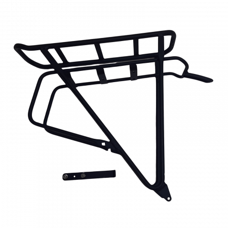 Bicycle accessories - E-Bike Rear Carrier FBASTELLA0008BW1 for Slim Stella Battery, with Strap Holder, Alloy, Matt Black