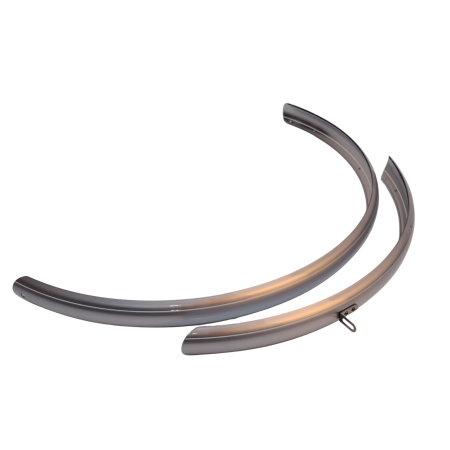 Accessori per bicicletta - Parafanghi City 28 pollici Orion Grip Type, plastica 48mm, con spoiler, senza fori per riflettore, Argento