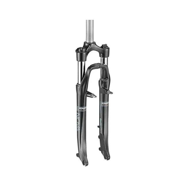 Fahrradteile - Federgabel RST NOVA-700C, nur für Scheibenbremse, Postmount, 60 mm Federweg, Spiralfeder mit Vorspannungseinstellung, 1-1/8" Ahead-Gabelschaft, 260 mm Länge, Aluminium, matt schwarz
