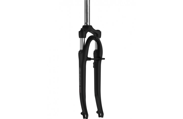 Parti di bicicletta - Forcella SR Suntour SF13-CR7VA, 1 1/8", 185 mm, con filettatura, escursione 40 mm, nero lucido