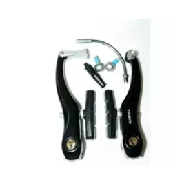 V-Brake - Front V-brake Alhonga HJ-805AD7, 110 mm arms, 60 mm brake shoes, thick washer, 90° guide rod, internal 6 mm fit, aluminum, silver