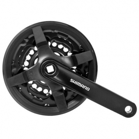 Cranksets - Front chainwheel FC-TY301, 42/34/24T, 170 mm, with chainguard, chain case compatible, without crank fixing bolt, black