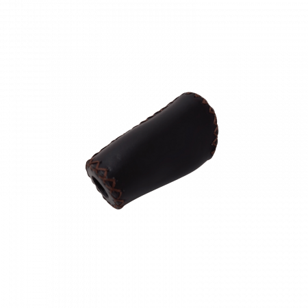 Bicycle accessories - Grip KS-G501 with "Eagle" logo, 92 mm, right side, closed, PVC, black with brown stitches – DOFOHO