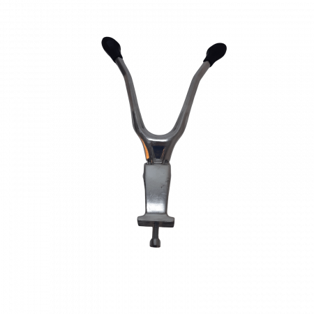 Cavalletti per bici - Cavalletto centrale lucidato argento 320x230 mm, senza piastra, con vite M10x25 mm + rondella elastica