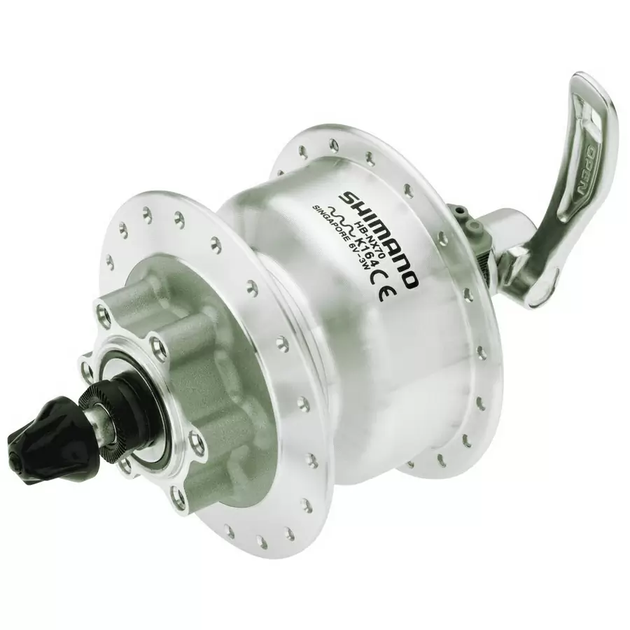 Butuci de roată - Butuc fata dinam ADH3D30DA Shimano, argintiu