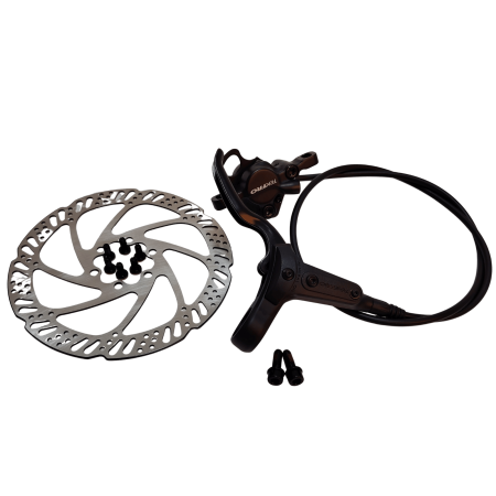 Hydraulic brakes - Front Hydraulic Disc Brake Tektro HD-M285, 800 mm hose, 2-finger lever, with 160 mm rotor, Black, Post Mount