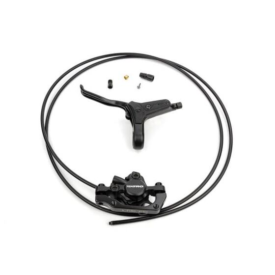 Hydraulic brakes - HYDRAULIC DISC BRAKE HD-T275 R, BLACK HOSE 1750MM,REAR WITH IS ADAPTOR, FOR ROTOR 160MM , LEVER FOR RIGHT SIDE 3 FINGERS  - TEKTRO