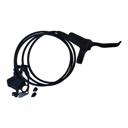 Hydraulic brakes - Tektro HD-T285 Hydraulic Disc Brake – Rear (Right Lever), Black Hose 1550 mm, No Adapter for 160 mm Rotor, 3-Finger Lever