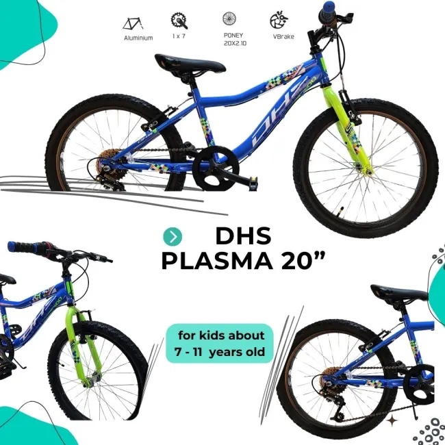 Bicicleta Copii DHS Plasma - 20 Inch, Albastru [3]