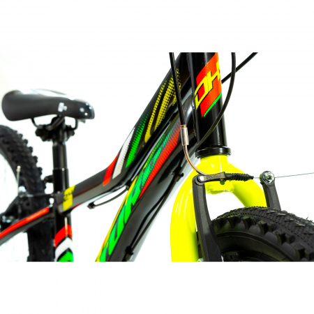 Bicicletta per bambini DHS Turbo - 24 Pollici, Nero-Verde [5]