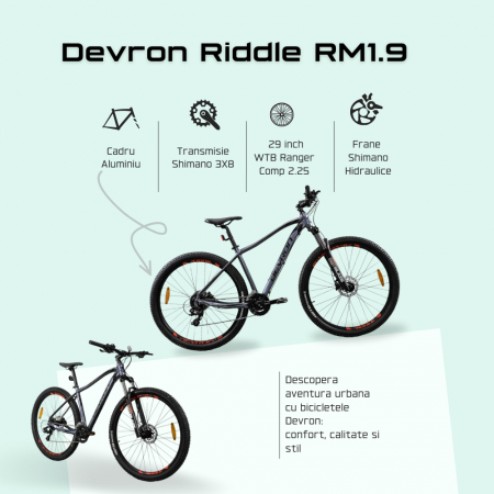 Bicicleta Mtb Devron Riddle 2023 RM1.9 - 29 Inch, M, Gri [6]