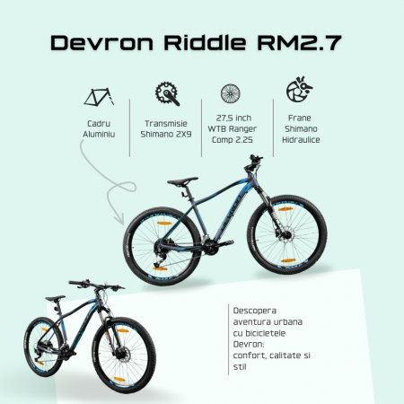 Bicicleta Mtb Devron Riddle 2023 RM2.7 - 27.5 Inch, L, Gri [6]