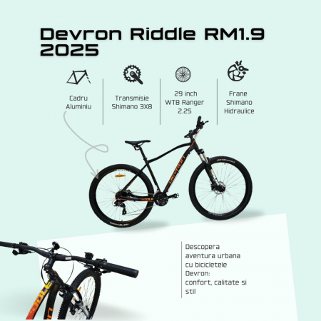Bicicleta Mtb Devron Riddle RM1.9 - 29 Inch, M, Negru [2]