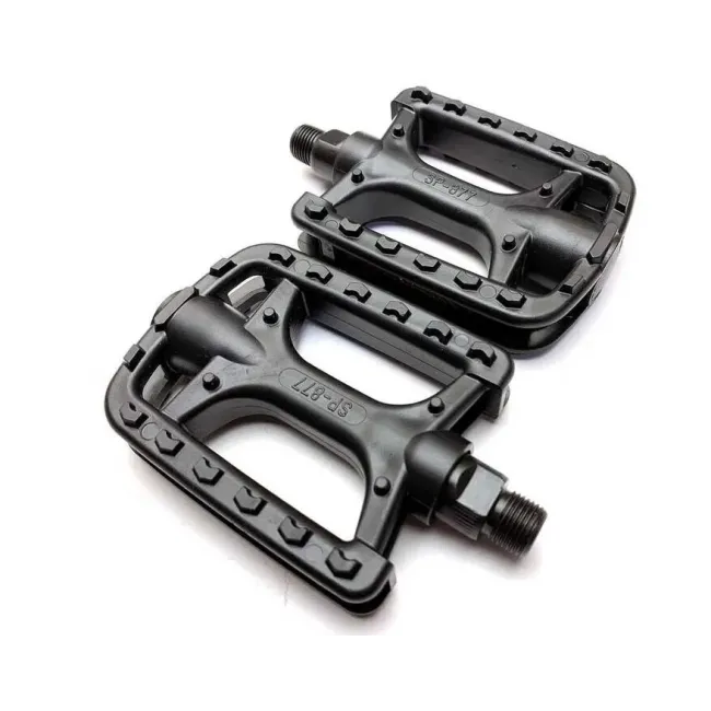 Pedals - Plastic pedals SP-877, city/trekking type, left + right, with ball bearings and reflectors, L/R marking on axle head, without inner hexagon