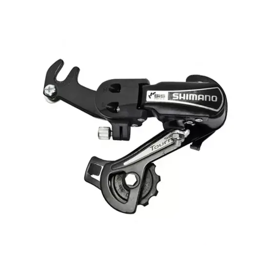 Fahrradteile - Schaltwerk hinten, Tourney, RD-TY21-B, GS, 6-Gang, mit genieteter Adapter (Straßentyp), schwarz