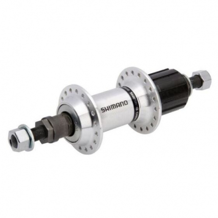 Naben - Hinterradnabe FH-RM30, Kassette 7-Gang, 36 Loch, M10 Muttern, OLD:135 mm, Achse:185 mm, Aluminium, silber