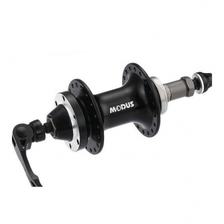 Naben - Hinterradnabe für Scheibenbremse MD-JA151R*DSS*QR, Ausführung: schwarz eloxiert, 14G*32 Loch, Achse M10*135*145mm, 7-Gang, mit Devron-Logo, mit QA02-Gewinde
