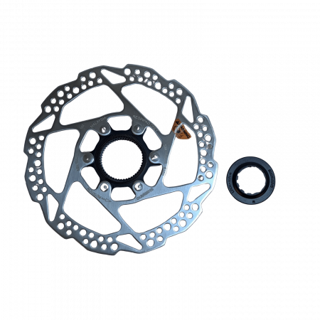 Bremsscheiben - Bremsscheibe SM-RT54-S, 160 mm, mit Lockring (Innenverzahnung, Schwarz), nur für Resin-Beläge – SHIMANO (Bulk)