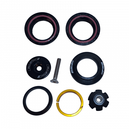 Coperture e componenti serie sterzo - Serie sterzo semi-integrata – nero lucido, con stella a pressione, vite inox, tappo in alluminio