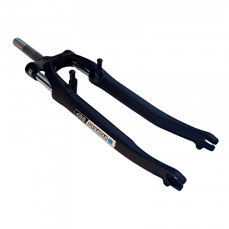 Fahrradteile - SF13-CR8V Gabelschaft, 1 1/8" x 155 mm, 55 mm Gewinde, mit V-Brake-Aufnahmen, einstellbar, 50 mm Federweg, Kabelführung, M5-Gewinde für Lenkungsdämpfer, Krone lackiert in YS-727 Matt Schwarz