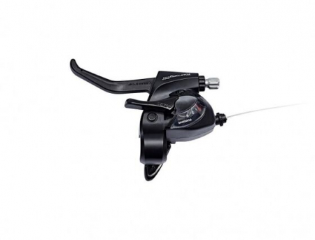Parti di bicicletta - Leva cambio/freno, ST-TX800-8R Tourney TX, destra, 3 velocità, cavo interno 1800 mm, EZ-Fire Plus, 2 dita, acciaio/resina, per freno V-Brake, nero