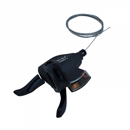 Parti di bicicletta - Leva cambio SL-V4008-3W – Trigger, Sinistra, 3 Velocità, Cavo 2050 mm, Morsetto 22,2 mm, con Indicatore di Marcia