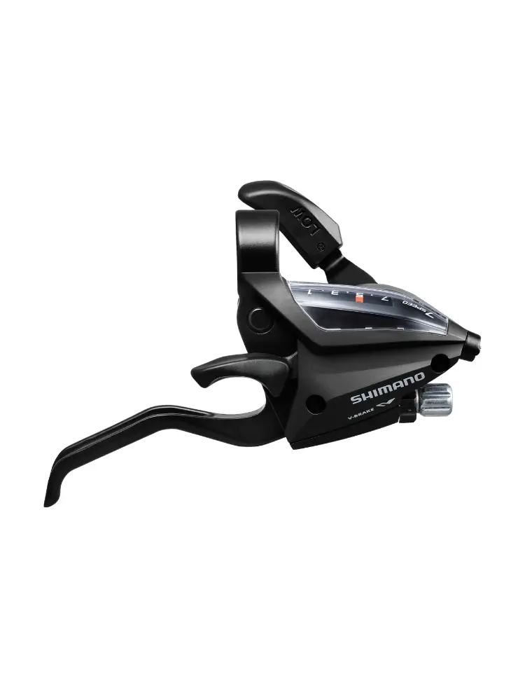 Schalthebel - Shimano ALTUS EZ-FIRE PLUS Schalt-/Bremshebel-Set ASTEF5002LSBL/RV7AL – 3x7-fach, V-Brake, 2-Finger-Hebel, Schwarz