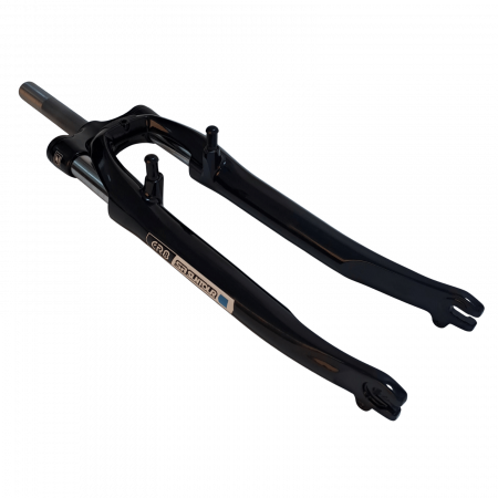 Shiny black YS728 shaft, 1 1/8" x 155 mm, with thread, with M5 pivots, with bridge cap, with SR decal [1]