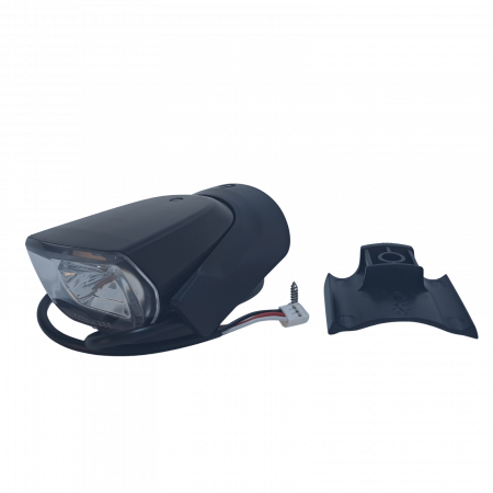Accessori per bicicletta - Luce anteriore Spanninga SFM XE – 6–12V DC, nero, 3 fili AWG22, cavo 400 mm, connettore PAP-03V-S, con logo TRIUMPH