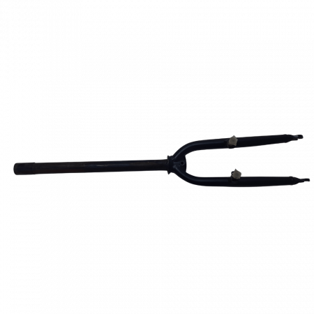 Bike forks - Stem 1 1/8" x 380 mm with thread, for disc brake (Post Mount), matt black YS-727 with motor cable routing, no decal