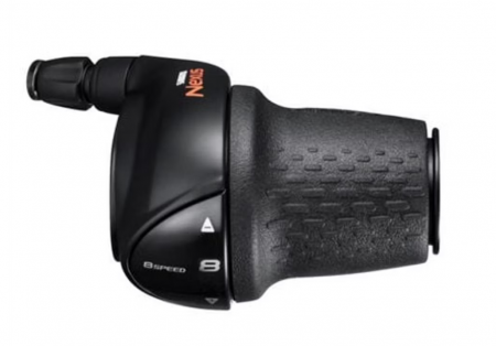 Schalthebel - Shimano Nexus 8-Gang Drehgriffschalter ASLC60008DXL165L – Ohne Bremshebel, 1650 mm Zug, Schwarz, Skandinavische Version