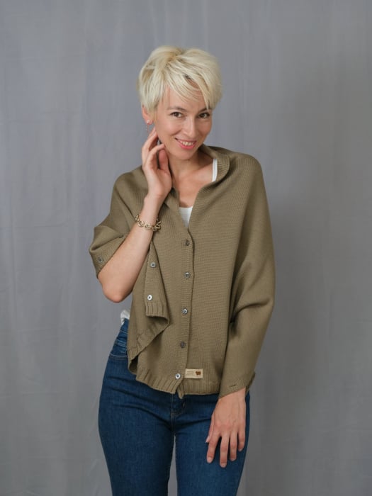 Accesoriu multifunctional The Pelerine, 100% lana oaie - bej [2]