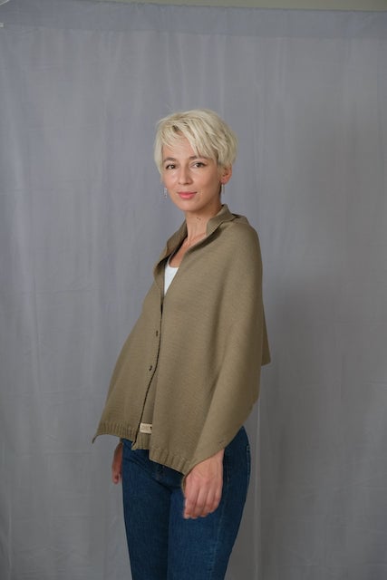 Accesoriu multifunctional The Pelerine, 100% lana oaie - bej [4]
